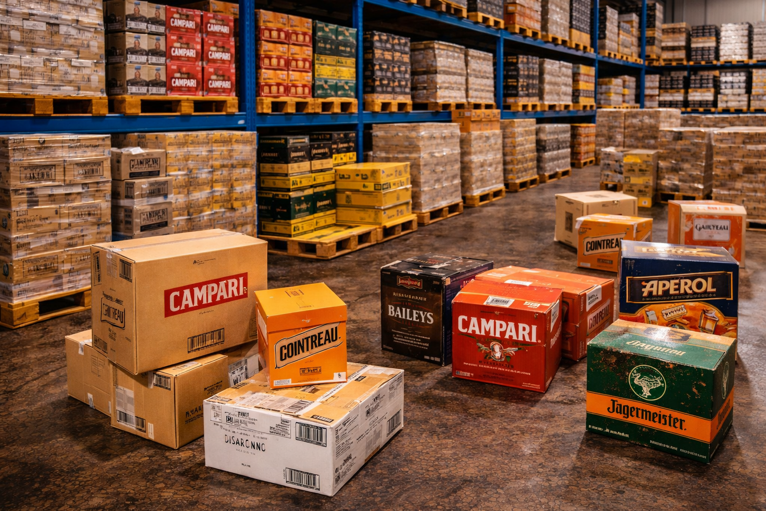 Liqueurs and mixed spirits stock stored in bonded warehouse