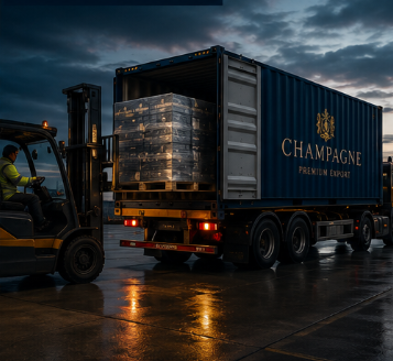 Champagne trading Europe export logistics operation