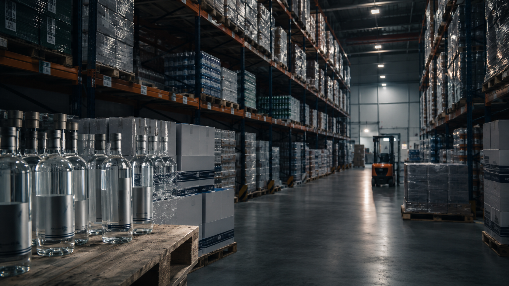 Vodka pallets prepared for professional B2B buyers