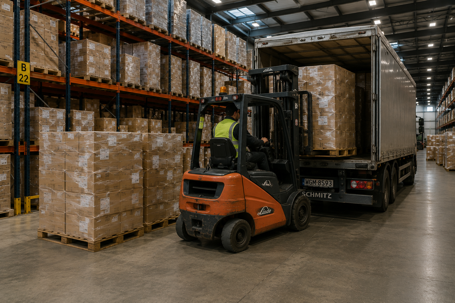Warehouse loading operation for wine trading Europe